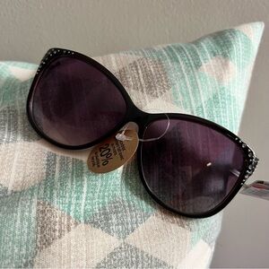 #3 Falls Creek Women’s Black With Pink Inside Sunglasses with Gem Accents